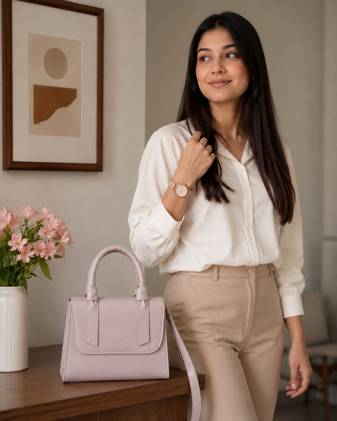PureAura Luxe Structured Handbag | The Everyday Satchel