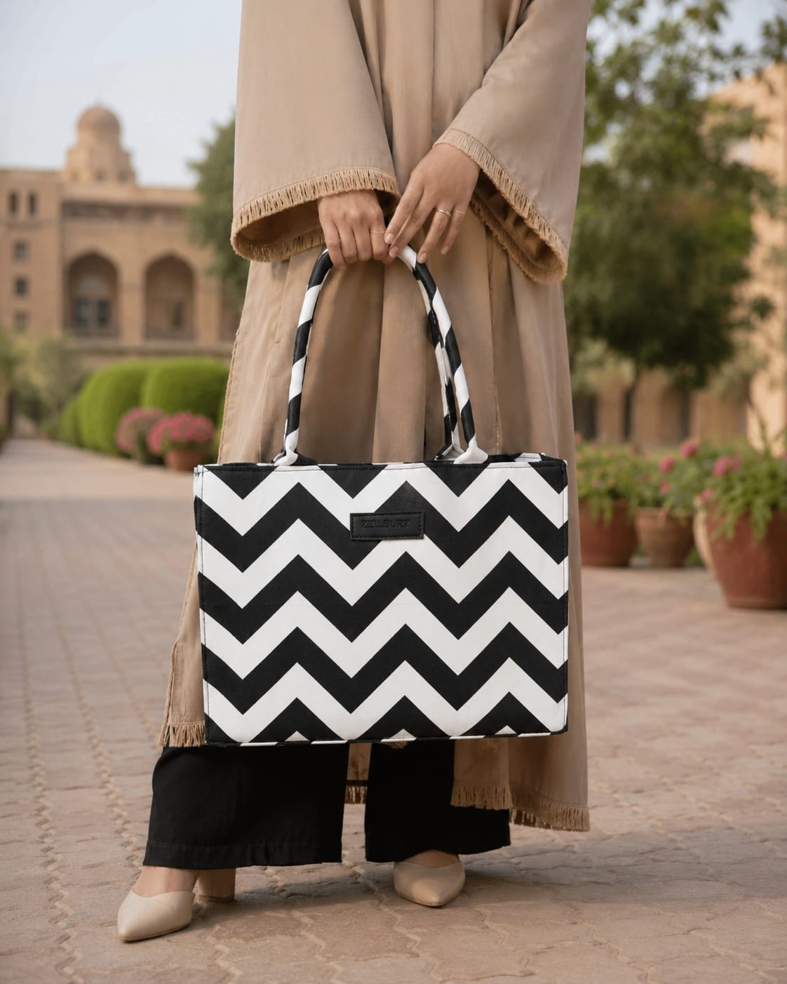 Zellbury Botanical Bloom Printed Tote Bag
