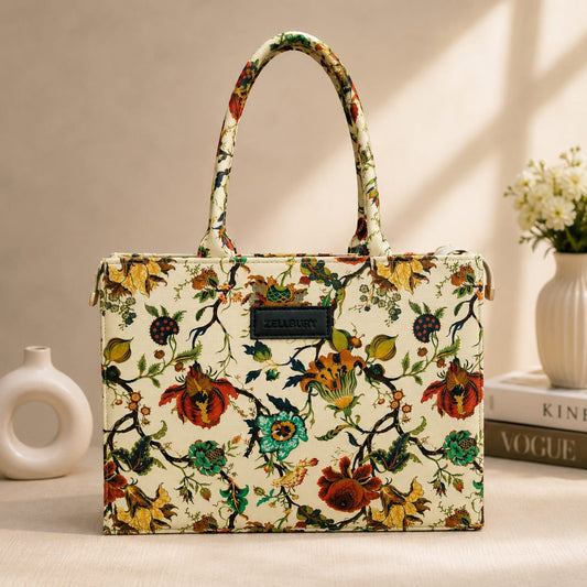 Floral Canvas Tote Bag