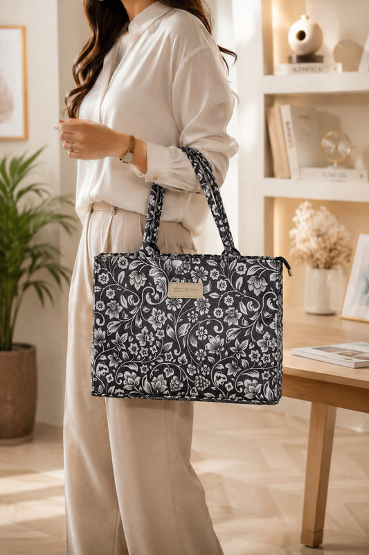 Zellbury Botanical Bloom Printed Tote Bag