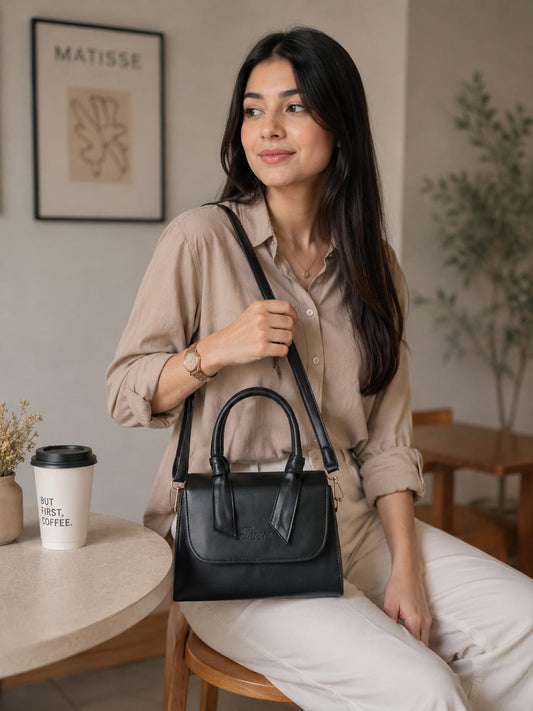 PureAura Luxe Structured Handbag | The Everyday Satchel